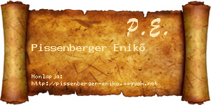 Pissenberger Enikő névjegykártya